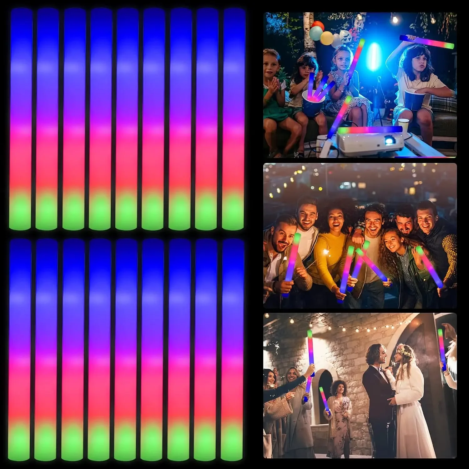 Flashing Led Foam Sticks Party - 3Z-50PCS Tongkat Busa LED Bercahaya untuk