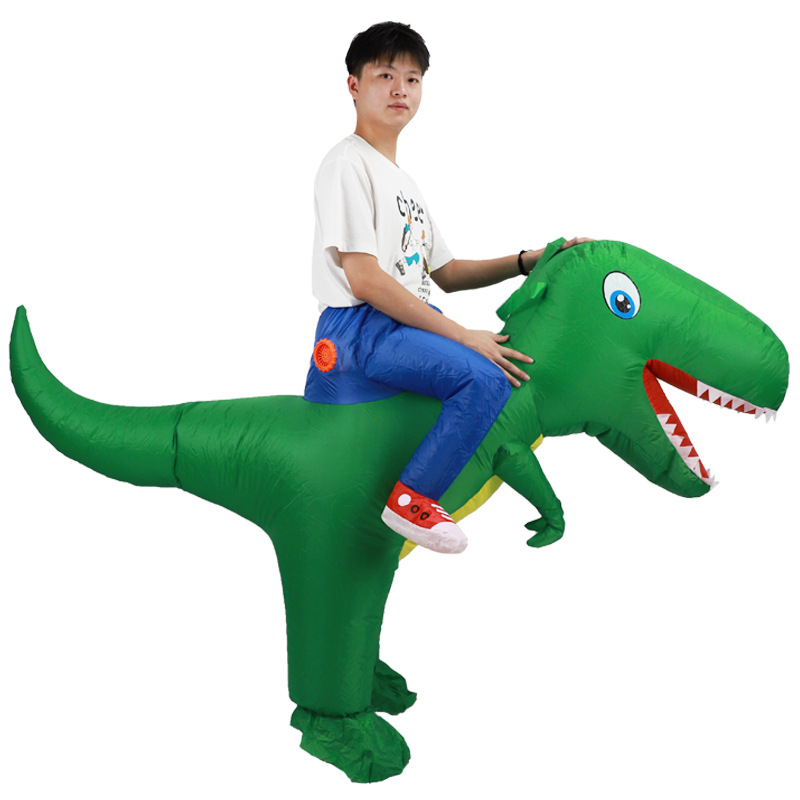 Kostum Dinosaurus Tiup Hijau A - Inflatable Dinosaur Costume Adult ulasan dan harga