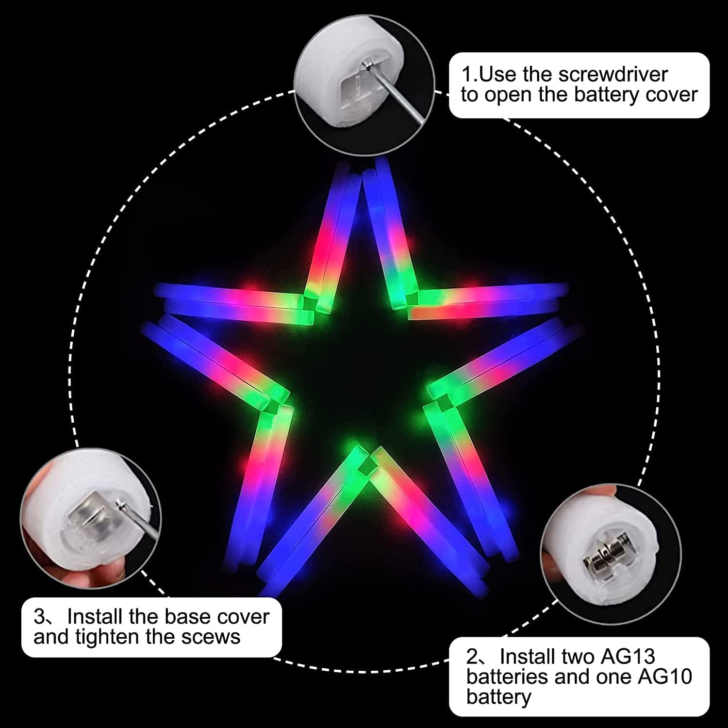 102Pcs Tongkat Busa LED Cheer  - Glow In The Dark Party Glasses ulasan dan harga