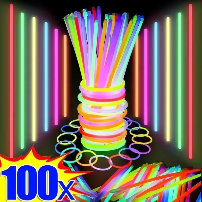 50/100 Buah Tongkat Fluoresens - Glow In The Dark Party Glasses ulasan dan harga
